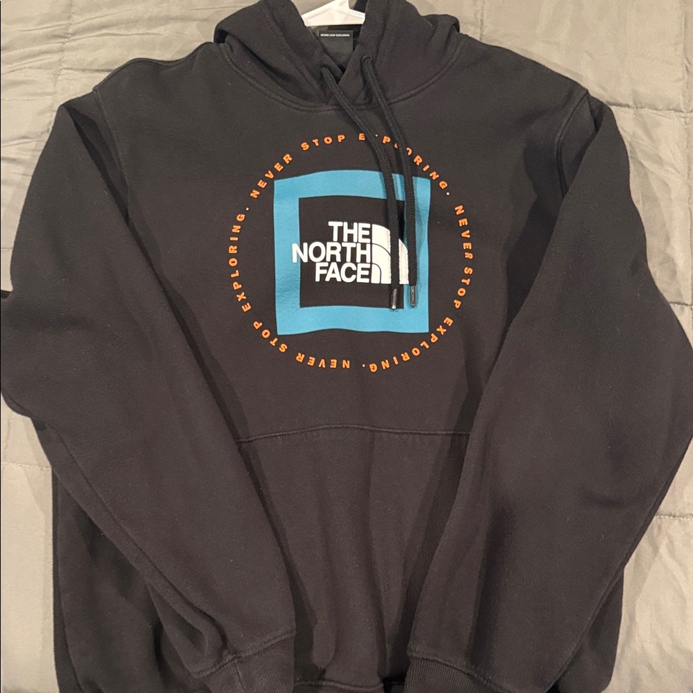 The North Face Black and Blue Logo Hoodie